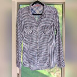 VINTAGE Guess Plaid Snap Button Up Est 1981 Sleeve Top Sz L